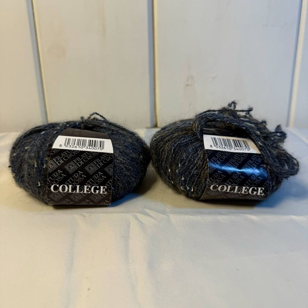 Set of 2 Filatura Di Crosa College Yarn Blue Gray